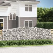 Išlenkti gabiono krepšiai 7vnt 400x50x120/140cm geležis