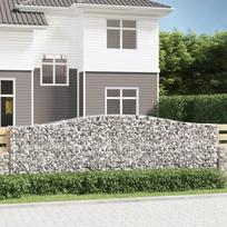 Išlenkti gabiono krepšiai 8vnt 400x50x120/140cm geležis