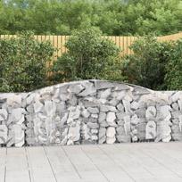 Išlenkti gabiono krepšiai 4vnt 400x30x80/100cm geležis
