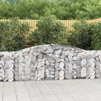Išlenkti gabiono krepšiai 7vnt 400x30x100/120cm geležis
