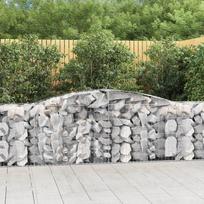 Išlenkti gabiono krepšiai 9vnt 400x50x80/100cm geležis