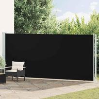 Ištraukiama šoninė kiemo pertvara juodos spalvos 180x600cm