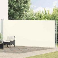 Ištraukiama šoninė kiemo pertvara kreminės spalvos 180x600cm