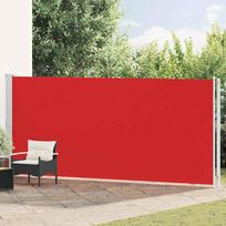 Ištraukiama šoninė kiemo pertvara raudonos spalvos 180x600cm