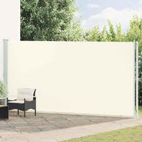 Ištraukiama šoninė kiemo pertvara kreminės spalvos 200x600cm