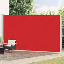 Ištraukiama šoninė kiemo pertvara raudonos spalvos 220x600cm