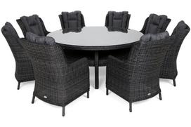 Lauko baldų komplektas Bristol Round Elegant, pilka sp., 8 vietų