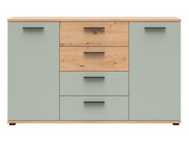 Komoda Sindara, ruda sp./žalia sp., 92 cm x 150 cm x 38 cm