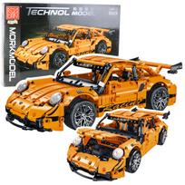 Konstruktorius sportinis automobilis GT Racing 1:14, 1268 detalių, oranžinis