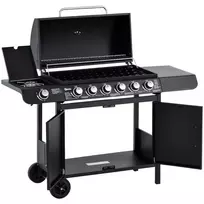 Dujinė kepsninė BBQ dujinis grilis su 6 degikliais 1 šoninis degiklis 135 x 50 x 100 cm