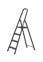 DRABEST HOME plieninės kopėčios, 4 pakopų, 125 kg ,juoda spalva