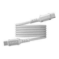 Havit CB6297 - Magnetinis kabelis iš C tipo USB į C tipo USB, 1 m (baltas)
