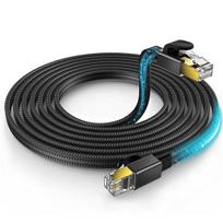Reagle Ethernet tinklo kabelis Cat 8 3 m RJ45 40Gbps 2000 MHz plokščias ekranuotas juodas