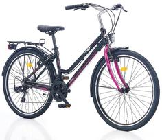 Dviratis miesto Corelli Shiwers, 26 ", 16" rėmas, juoda sp./rožinė sp.