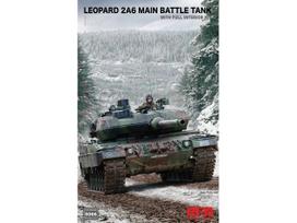 Rye Field Leopard 2A6 tanko modelis su interjeru 1/35