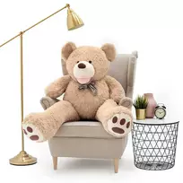 Teddyway Bobo Didelis Pliušinis Meškiukas Meškinas, Minkštas Žaislas, 130 Cm, Šviesiai Rudas