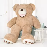 Teddyway Bobo Didelis Pliušinis Meškiukas Meškinas, Minkštas Žaislas, 260 Cm, Šviesiai Rudas