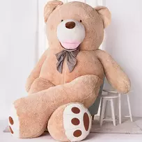 Teddyway Bobo Didelis Pliušinis Meškiukas Meškinas, Minkštas Žaislas, 340 Cm, Šviesiai Rudas