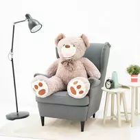 Teddyway Bobo Didelis Pliušinis Meškiukas Meškinas, Minkštas Žaislas, 130 Cm, Pilkas