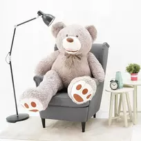 Teddyway Bobo Didelis Pliušinis Meškiukas Meškinas, Minkštas Žaislas, 160 Cm, Pilkas
