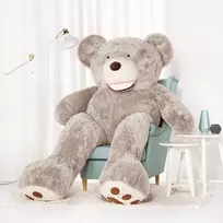 Teddyway Bobo Didelis Pliušinis Meškiukas Meškinas, Minkštas Žaislas, 200 Cm, Pilkas