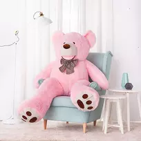 Teddyway Bobo Didelis Pliušinis Meškiukas Meškinas, Minkštas Žaislas, 160 Cm, Rožinis