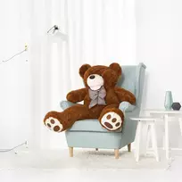 Teddyway Bobo Didelis Pliušinis Meškiukas Meškinas, Minkštas Žaislas, 130 Cm, Tamsiai Rudas