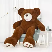 Teddyway Bobo Didelis Pliušinis Meškiukas Meškinas, Minkštas Žaislas, 220 Cm, Tamsiai Rudas