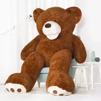 Teddyway Bobo Didelis Pliušinis Meškiukas Meškinas, Minkštas Žaislas, 260 Cm, Tamsiai Rudas