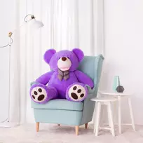 Teddyway Bobo Didelis Pliušinis Meškiukas Meškinas, Minkštas Žaislas, 130 Cm, Violetinis