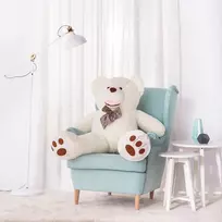Teddyway Bobo Didelis Pliušinis Meškiukas Meškinas, Minkštas Žaislas, 130 Cm, Baltas
