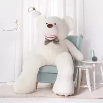 Teddyway Bobo Didelis Pliušinis Meškiukas Meškinas, Minkštas Žaislas, 200 Cm, Baltas
