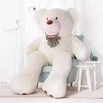 Teddyway Bobo Didelis Pliušinis Meškiukas Meškinas, Minkštas Žaislas, 220 Cm, Baltas