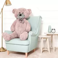 Teddyway Popo Didelis Pliušinis Meškiukas Meškinas, Minkštas Žaislas, 130 Cm, Pilkas