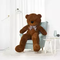 Teddyway Popo Didelis Pliušinis Meškiukas Meškinas, Minkštas Žaislas, 200 Cm, Tamsiai Rudas
