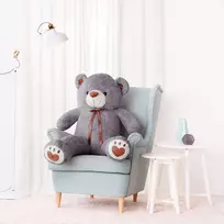 Didelis Pliušinis Meškiukas Meškinas, Minkštas Žaislas, 130 Cm, Pilkas, Toto