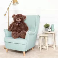 Didelis Pliušinis Meškiukas Meškinas, Minkštas Žaislas, 100 Cm, Tamsiai Rudas, Nomo