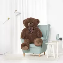 Didelis Pliušinis Meškiukas Meškinas, Minkštas Žaislas, 130 Cm, Tamsiai Rudas, Nomo