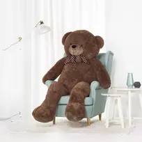 Didelis Pliušinis Meškiukas Meškinas, Minkštas Žaislas, 160 Cm, Tamsiai Rudas, Nomo