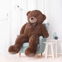 Didelis Pliušinis Meškiukas Meškinas, Minkštas Žaislas, 200 Cm, Tamsiai Rudas, Nomo