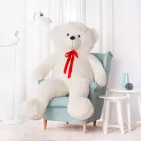 Didelis Pliušinis Meškiukas Meškinas, Minkštas Žaislas, 200 Cm, Baltas, Nomo