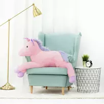 Didelis Pliušinis Vienaragis, Minkštas Žaislas, 125 Cm, Rožinis, Soso