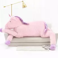 Didelis Pliušinis Vienaragis, Minkštas Žaislas, 220 Cm, Rožinis, Soso