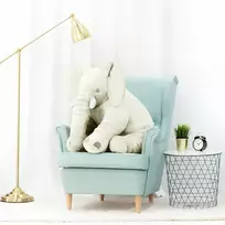 Pliušinis Dramblys, Minkštas Žaislas, 85 Cm, Baltas, Hogo