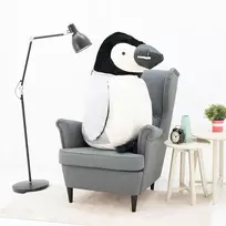 Didelis Pliušinis Pingvinas, Minkštas Žaislas, 120 Cm, Juodas Baltas, Pipi