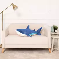 Pliušinis Ryklys,Minkštas Žaislas, 90 Cm, Mėlynas, Saho