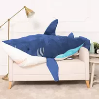 Didelis Pliušinis Ryklys,Minkštas Žaislas, 200 Cm, Mėlynas, Saho