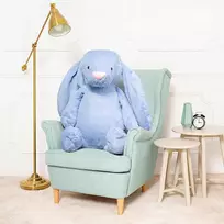 Didelis Pliušinis Zuikis, Minkštas Žaislas, 100 Cm, Mėlynas, Bani