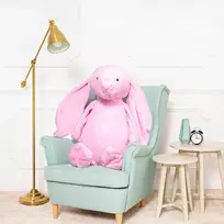 Didelis Pliušinis Zuikis, Minkštas Žaislas, 100 Cm, Tamsiai Rožinis, Bani