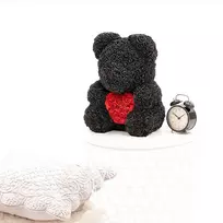 Rožių Meškiukas, Iš Dirbtinių Rožių, Gelių Dovana, 45 Cm, Juodas, Otis